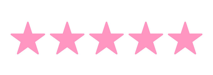 シンプルなピンク色の5つ星マーク