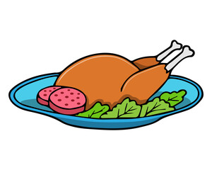grilled chicken vector illustration
