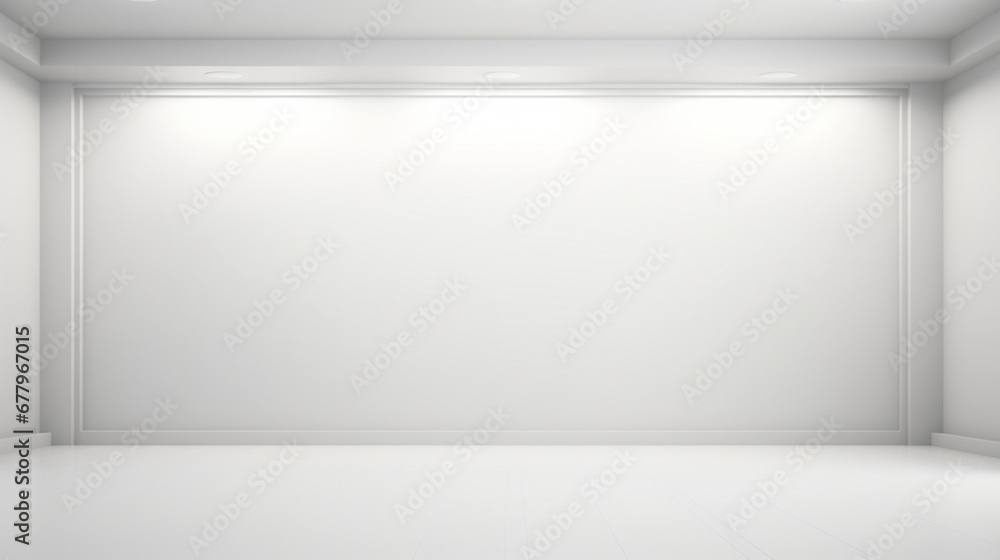 Poster white stage isolated on empty space background abstract in luxury studio room generative ai.