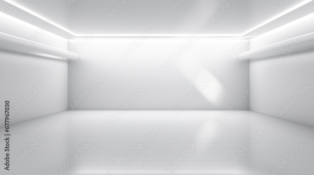 Poster white stage isolated on empty space background. generative ai.