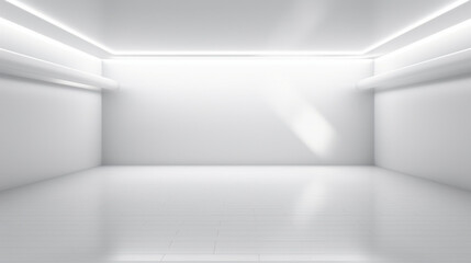 White stage isolated on empty space background. Generative Ai.