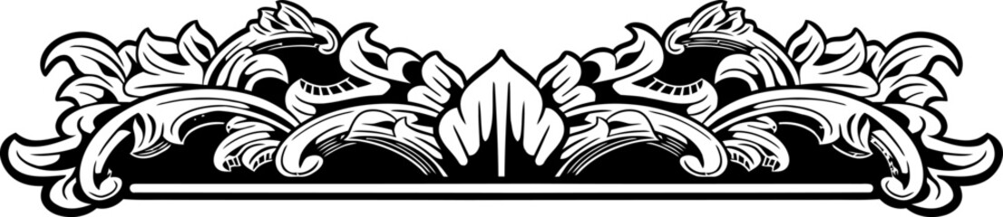 damask element, isolated damask central illustration