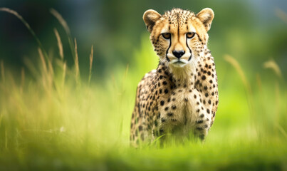 cheetah standing on hill	