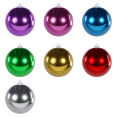 set of christmas balls transparents