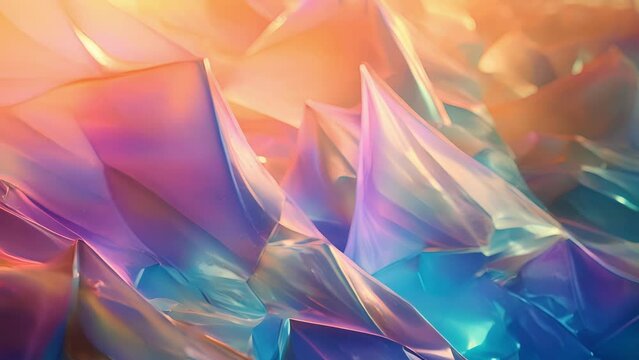 A wall of glassy, translucent sand crystals sparkles under a beam of sunlight, casting rainbowcolored prisms across the surface. These delicate formations were shaped by the gentle ebb and