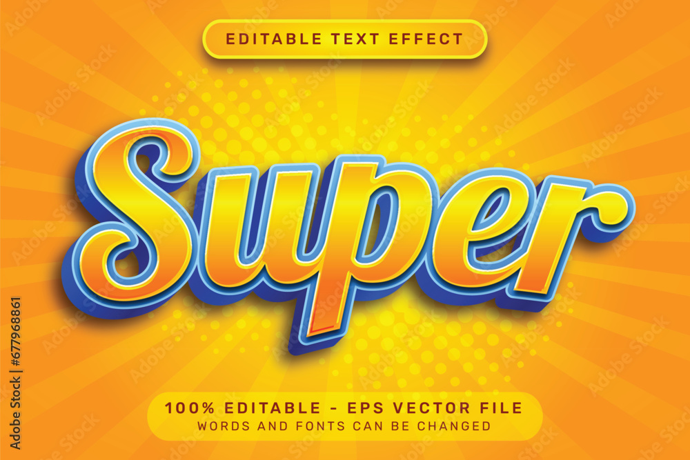 Poster super 3d text effect and editable text effect