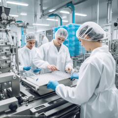 Collaborative Efforts in a Modern Food Factory Workers Ensuring Hygienic and Efficient Production