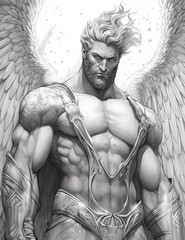 Handsome Stoic Male angel