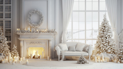 White Christmas, Stylish Scandinavian Minimalist Interior