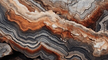 A close up of a large piece of rock with oil ines. Generated AI - obrazy, fototapety, plakaty