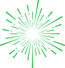 Obraz premium green fireworks burst vector