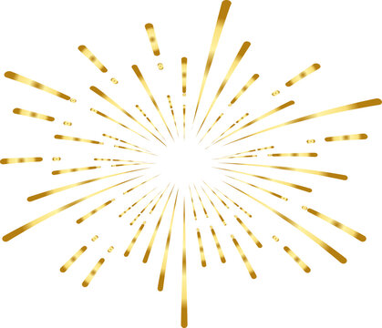 gold fireworks burst vector