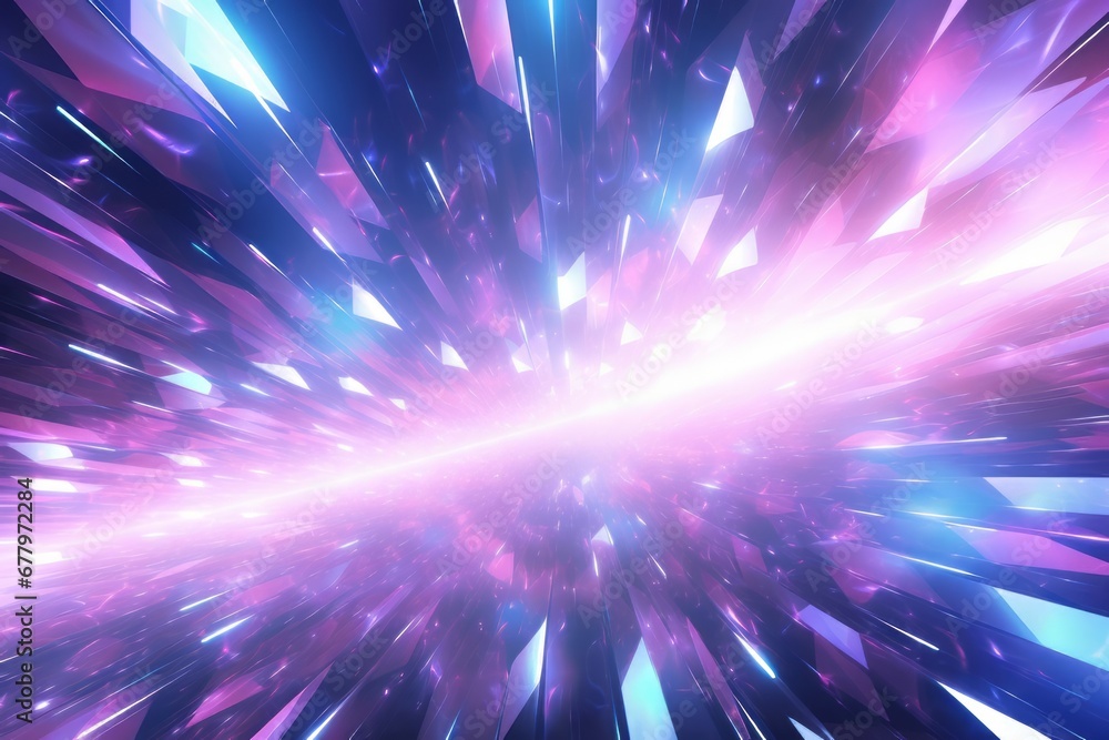Wall mural shining stars background with light rays, abstract light background with bokeh