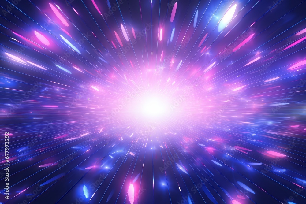 Wall mural shining stars background with light rays, abstract light background with bokeh