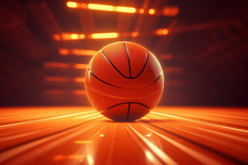 Dramatic flame Basketball engulfed in fire, glowing lights. AI Generative wonder adds intensity to this sports moment with its blazing colors and reflections.