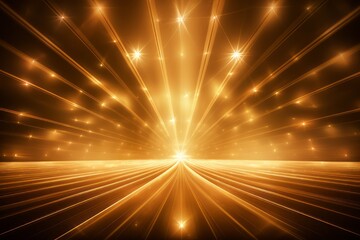 Fototapeta na wymiar Shining Gold Stars Background with Light Rays, Abstract light background with bokeh 
