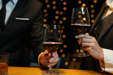 food and Drink, wine red and for a friendly, in a bar or a restaurant 