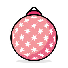 colored christmas balls icon. vector isolated on white background. simple 3d design of winter decoration, christmas tree and new year.