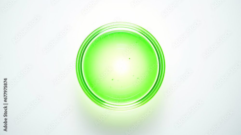 Poster green light fluorescent button isolated on the background of computer graphics website design