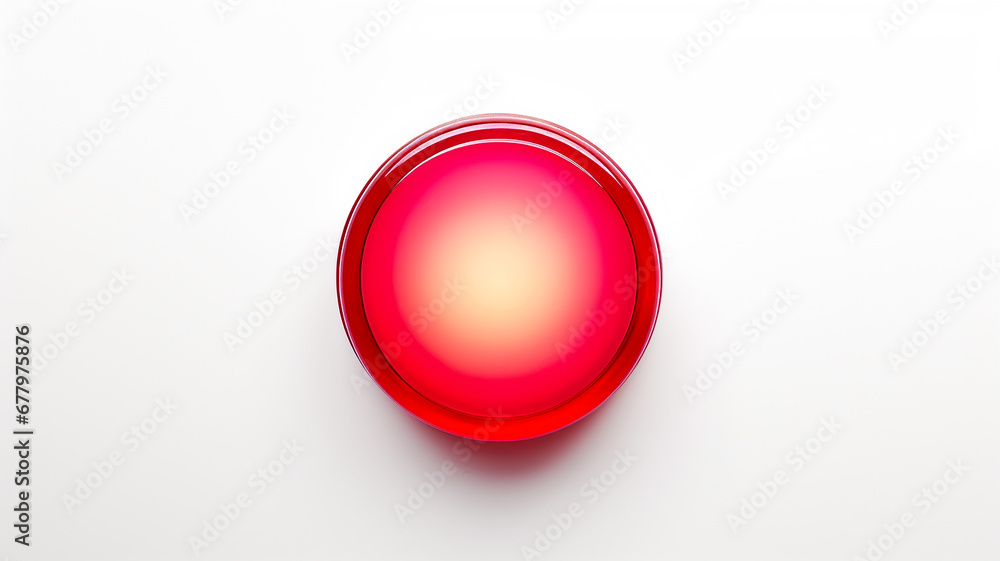 Poster red light fluorescent button isolated on the background of computer graphics website design