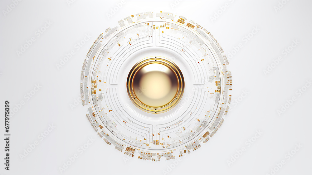 Aufkleber white computer chip light fluorescent button isolated on the background computer graphics website design