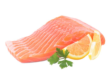 Fresh salmon steak isolated