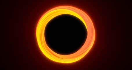 Abstract yellow orange energy magic bright glowing spinning ring of lines, background