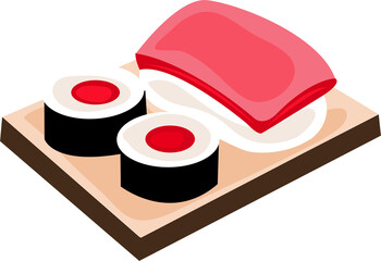 sushi set with chopsticks