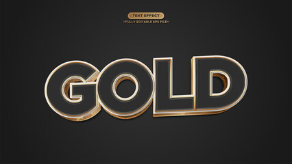 3D Golden Vector Text Effect with Black background fully editable font and text