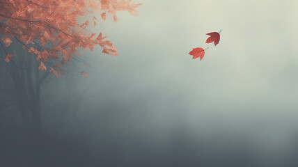 falling dry leaves blurred abstract cold autumn background with copy space to insert