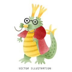 Celebrate 2024 Hand Painted Chinese New Year of the Dragon in Vibrant Watercolor Style