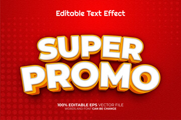 Super Promo 3D Editable Text Effect Style With Luxury Red Background
