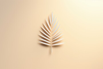 A creative background image featuring a symbolic representation of palm leaves with shadows on an off-white background, offering room for customization. Photorealistic illustration