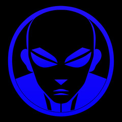 mask on black background