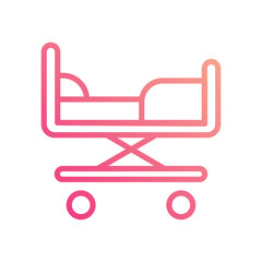 Hospital Bed icon isolate white background vector stock illustration.