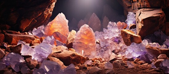 isolated region of Africa deep heart of Morocco lies a hidden treasure a cave filled with mesmerizing quartz crystals translucent and sparkling stones matrix forming a rare agate This geolo