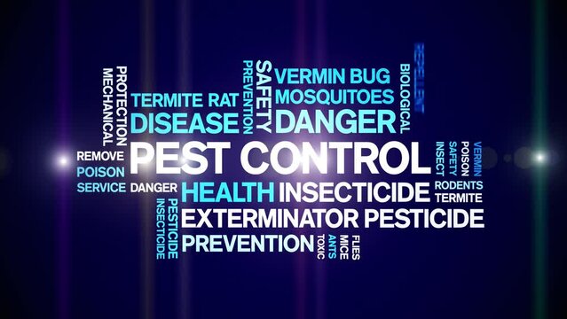 Pest Control animated word cloud;text design animation tag kinetic typography seamless loop.