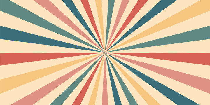 Carnival or circus retro background, sunlight vintage rays layout with sunbeam burst, vector poster. Funfair carnival radial stripes of sunbeam rays, colorful pinwheel pattern background for circus