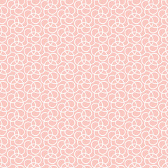 Seamless ornament. Modern wavy pink and white background. Geometric modern pattern