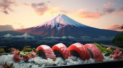 Sashimi Japanese Foods Image for Menu Advertising, Restaurants Promotional Flyer and Poster...