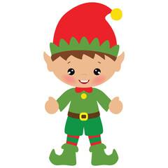 Christmas elf vector cartoon illustration