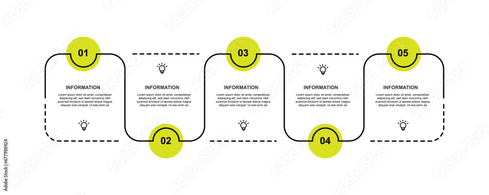 Poster timeline process infographic with 5 step. vector template business for presentation, information and
