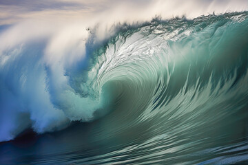 Huge blue wave, view from below
 - obrazy, fototapety, plakaty