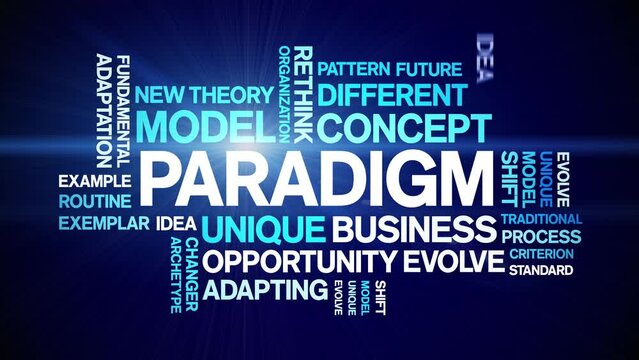 Paradigm animated word cloud;text design animation tag kinetic typography seamless loop.
