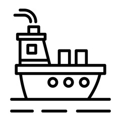 Tanker ship, oil carrier, fuel vessel, crude oil ship, liquid cargo vessel icon and easy to edit.
