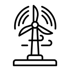 Wind energy, wind generated power, wind electricity, wind turbine energy, wind generated electricity icon and easy to edit.