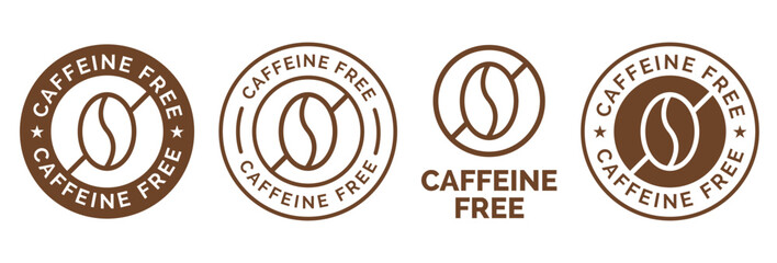 Caffeine free icon sign. Isolated coffee beans vector design on white background. - obrazy, fototapety, plakaty