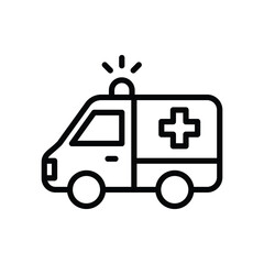 Ambulance icon isolate white background vector stock illustration.