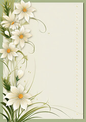 Template with Edelweiss white empty space Memo Note