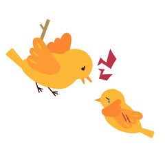 子供を怒鳴りながら虐待する鳥